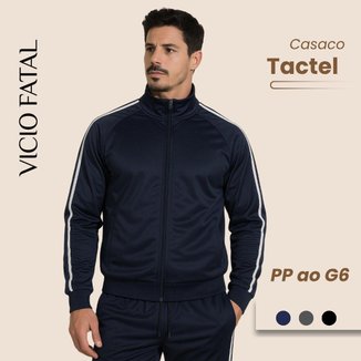 Jaqueta Masculina Poliéster Plus Size Listras Slim Academia