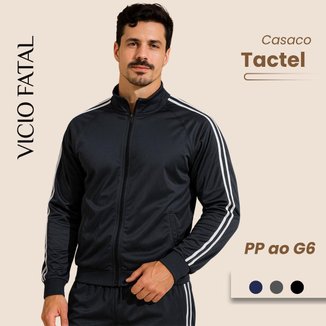Jaqueta Masculina Poliéster Plus Size Listras Slim Academia
