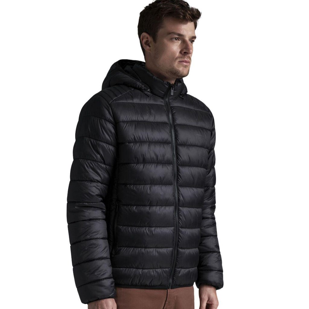 Jaqueta Masculina Puffer Industrie Lisa Impermeável com Capuz Removível e Isolamento Térmico