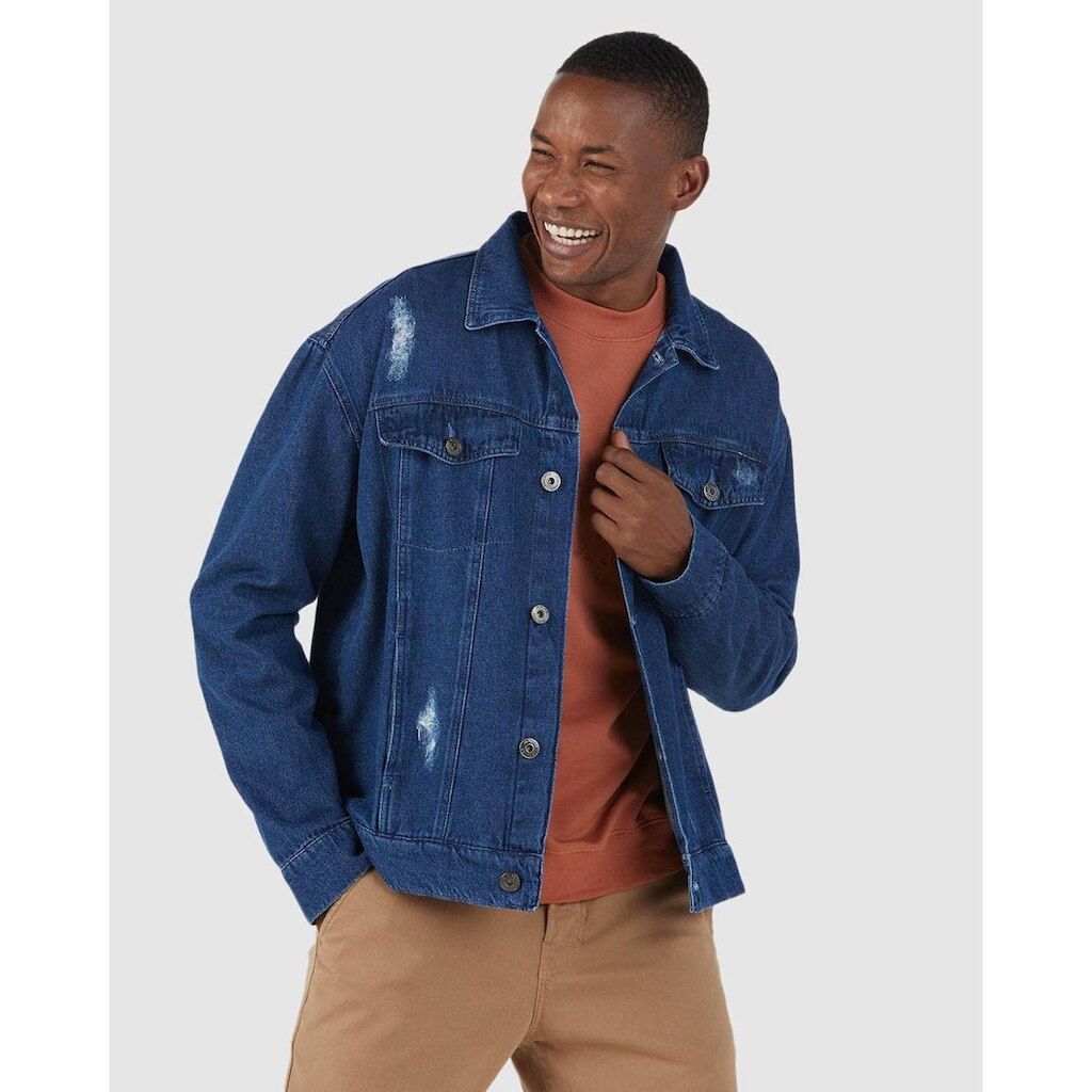 Jaqueta Masculina Tradicional Em Jeans 100% Algodão