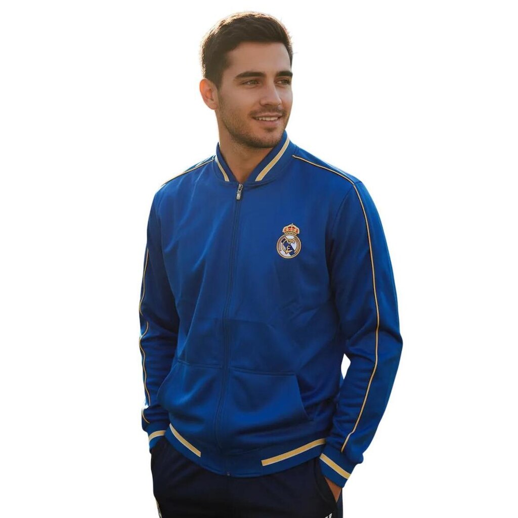 JAQUETA MASCULINA TRILOBAL REAL MADRID AZUL ROYAL