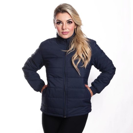 Jaqueta Matelassê Casaco Blusa Feminina - Azul Escuro Menor preço em Jaqueta Matelassê Casaco Blusa Feminina - Azul Escuro