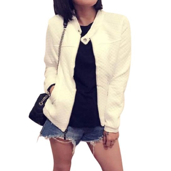 Jaqueta Metelasse Casual Com Zíper Inverno Feminina - Branco é boa?