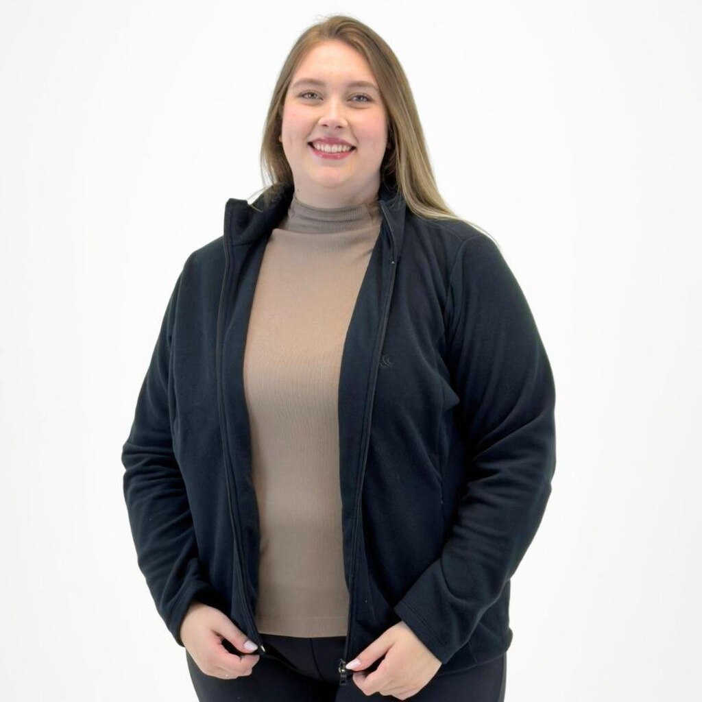 Jaqueta Mirasul Térmica Plus Size em Soft Gola Alta com Zíper Feminina