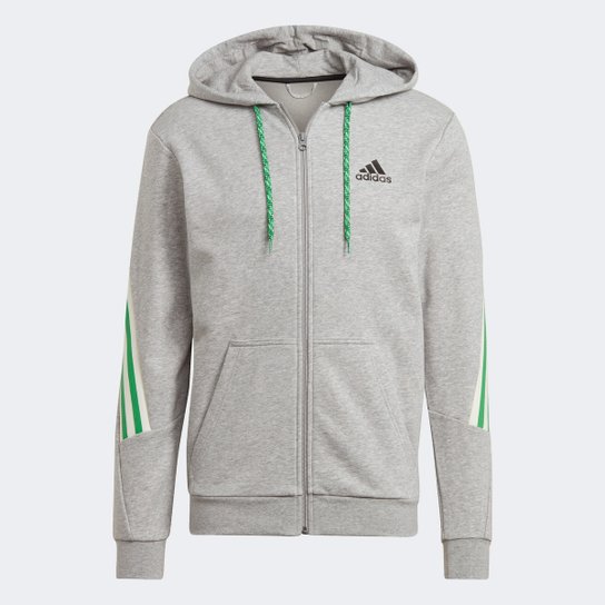 Jaqueta Moletom Adidas Sportwear 3S Masculina - Cinza+Preto é ruim? Jaqueta Moletom Adidas Sportwear 3S Masculina - Cinza+Preto é boa?