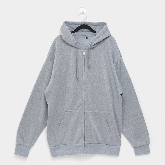 Jaqueta Moletom Athletic Jacket Básica Plus Size Masculina - Mescla