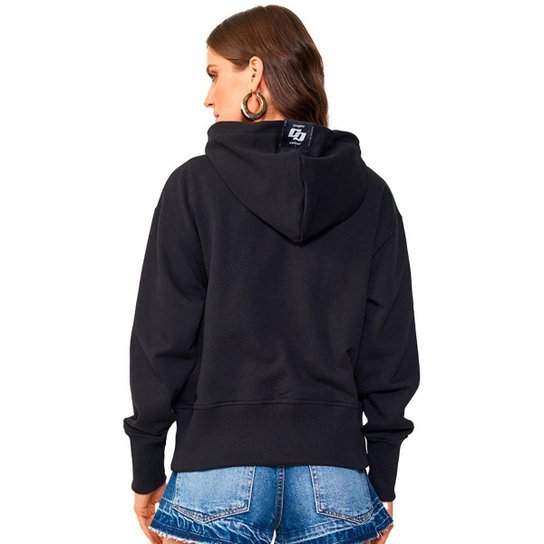 Jaqueta Moletom Colcci Capuz Feminino Preto Netshoes