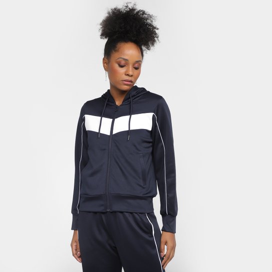 Jaqueta Moletom Facinelli Helanca Feminina - Marinho Menor preço em Jaqueta Moletom Facinelli Helanca Feminina - Marinho