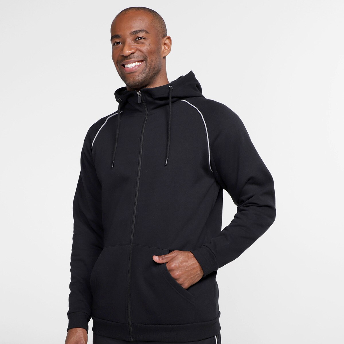 Jaqueta Moletom Gonew C/ Capuz Masculina - Preto | Netshoes