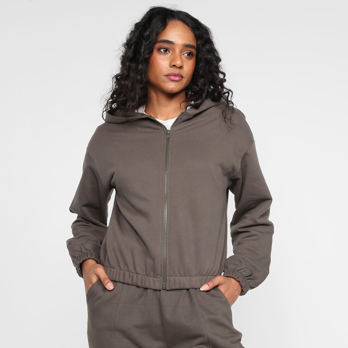 Casaco Moletom Masculino Conjunto De Moletom Cinza Feminino