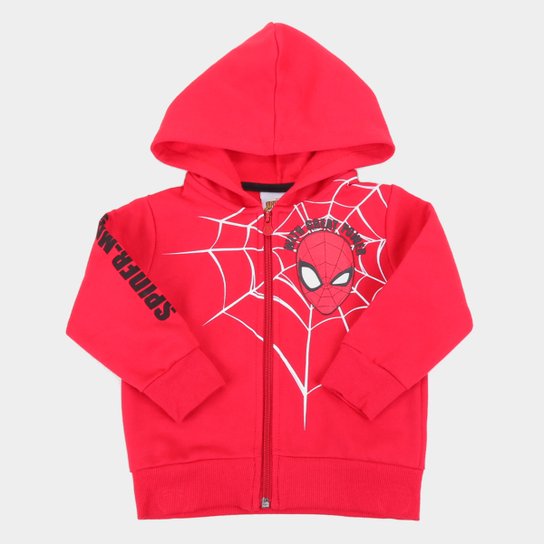 Jaqueta Moletom Infantil Marvel Spider-Man Capuz Masculina - Vermelho Menor preço em Jaqueta Moletom Infantil Marvel Spider-Man Capuz Masculina - Vermelho