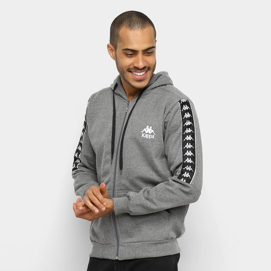 Jaqueta Moletom Kappa Due Due Masculina - Chumbo Menor preço em Jaqueta Moletom Kappa Due Due Masculina - Chumbo
