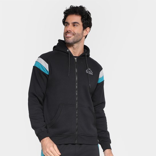 Jaqueta Moletom Kappa Hunt Masculina - Preto Menor preço em Jaqueta Moletom Kappa Hunt Masculina - Preto