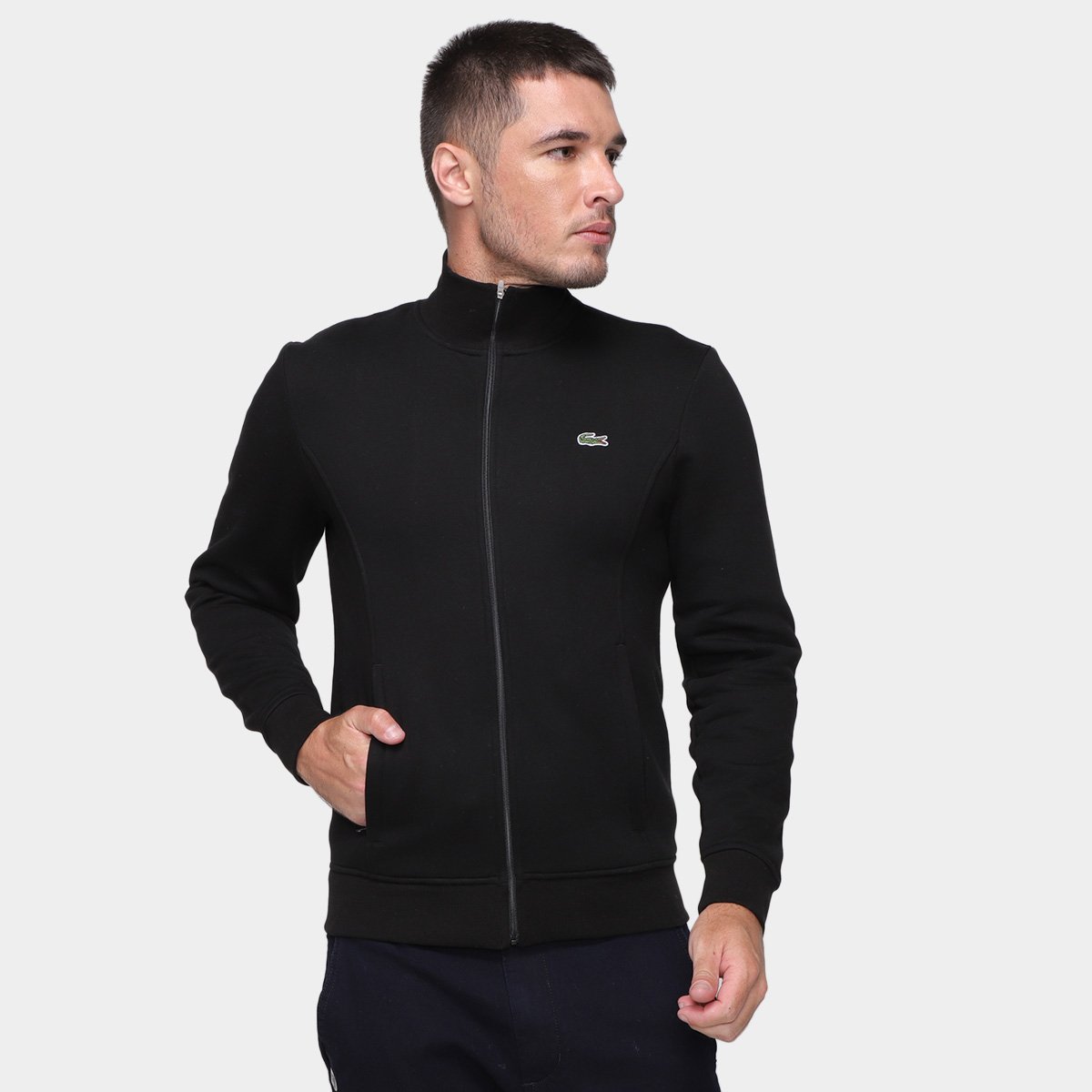 Lacoste Casaco De Gola Alta Masculino Casaco Moletom Lacoste