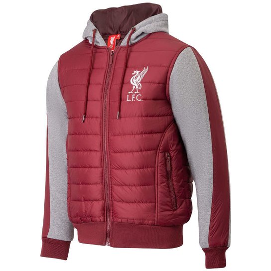 Jaqueta Moletom Liverpool Padding Masculina - Vermelho Escuro Menor preço em Jaqueta Moletom Liverpool Padding Masculina - Vermelho Escuro