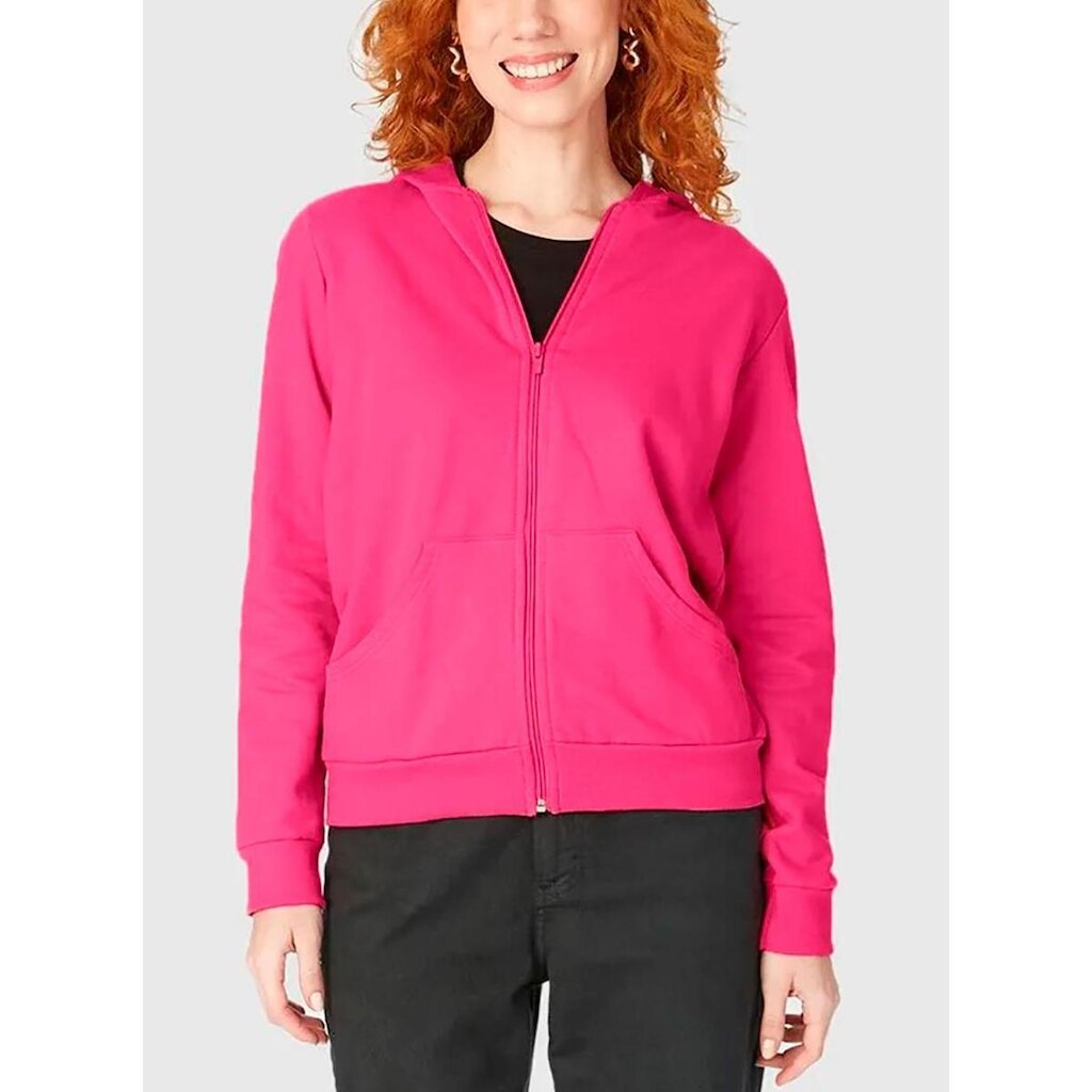 Jaqueta Moletom Malwee 1000026299 Feminina Capuz Flanelada Algodão T. P/XGG