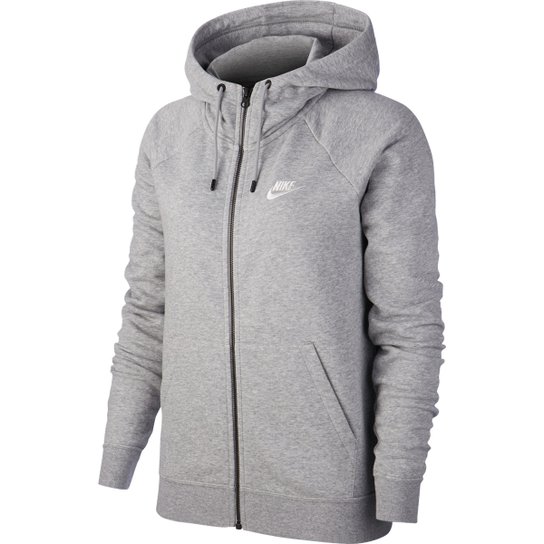 Jaqueta Moletom Nike Essential NSW Feminina - Cinza+Branco é ruim? Jaqueta Moletom Nike Essential NSW Feminina - Cinza+Branco é boa?