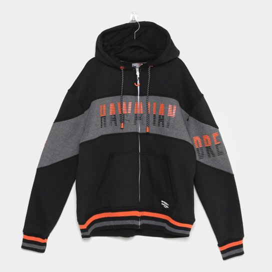 Jaqueta Moletom Plus Size HD Hawaian Masculina - Preto Menor preço em Jaqueta Moletom Plus Size HD Hawaian Masculina - Preto