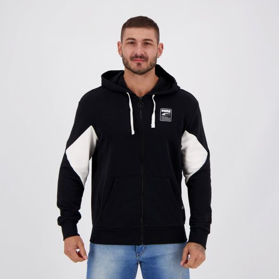 Jaqueta Moletom Puma Rebel FZ Hoodie Masculina - Preto Menor preço em Jaqueta Moletom Puma Rebel FZ Hoodie Masculina - Preto