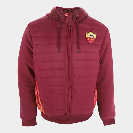 Jaqueta Moletom Roma Padding SPR Sports Masculina - Vinho+Amarelo Menor preço em Jaqueta Moletom Roma Padding SPR Sports Masculina - Vinho+Amarelo