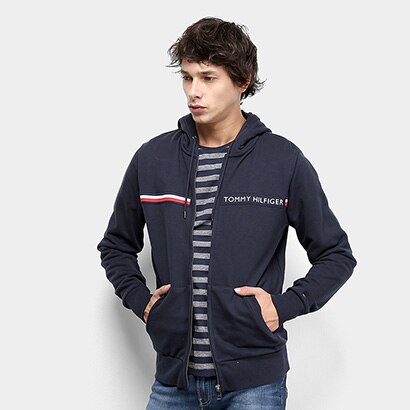 tommy zip moletom com capuz