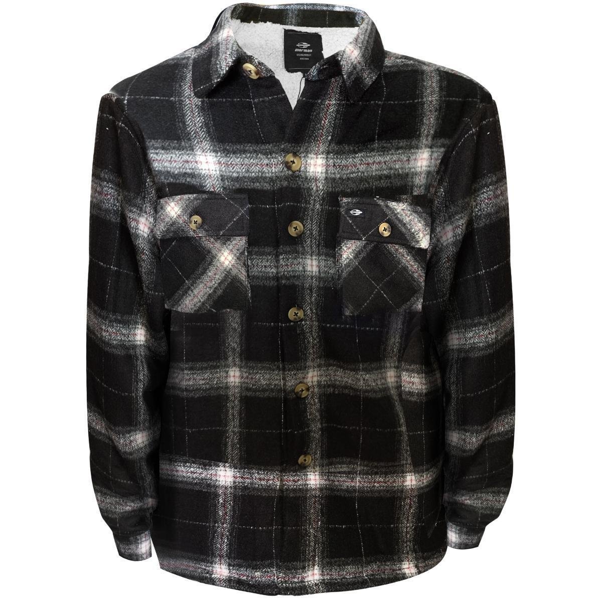 Jaqueta Mormaii Flanelada Xadrez Black com Forro em La Preto