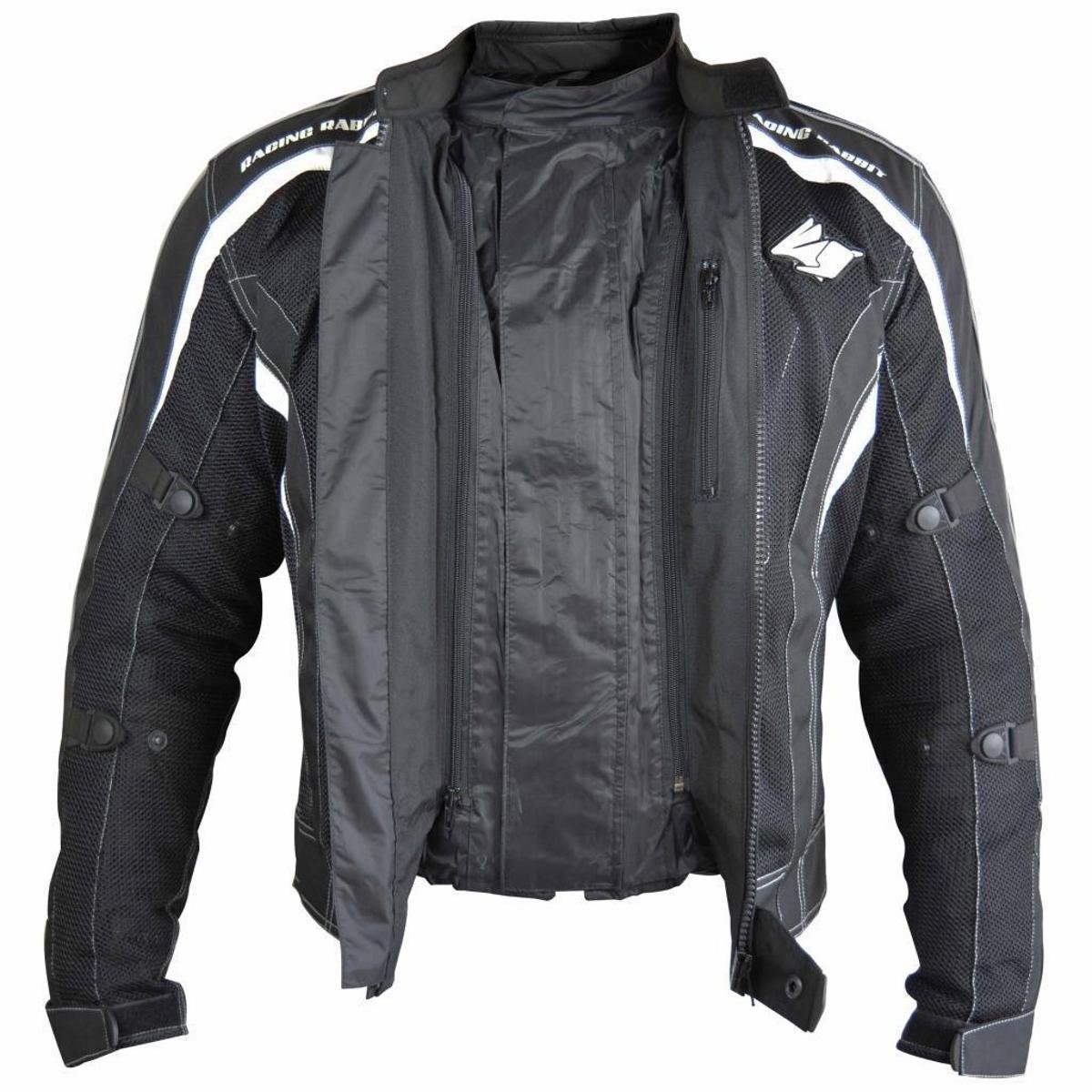 Jaqueta Motociclista Black Wind em Racing Rabbit Preto+