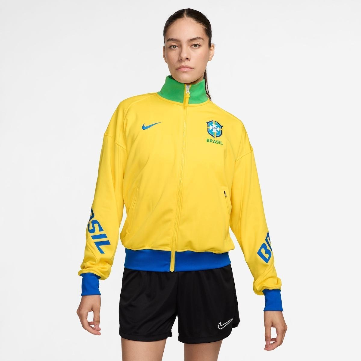 Jaqueta Nike Brasil Academy Pro Feminina Amarelo+Verde Netshoes