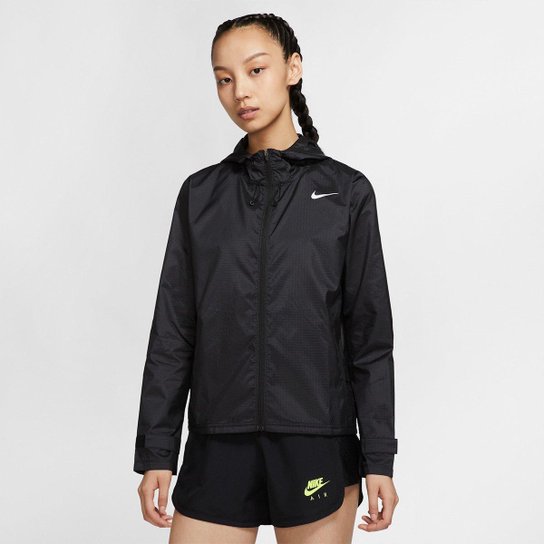 Jaqueta Nike Essential Feminina - Preto+Prata Menor preço em Jaqueta Nike Essential Feminina - Preto+Prata