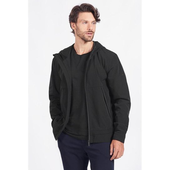 Jaqueta Nylon Capuz Liquid Repeller Preto - Preto Menor preço em Jaqueta Nylon Capuz Liquid Repeller Preto - Preto