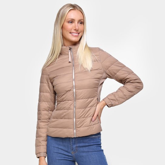 Jaqueta Nylon Puff SeV Gola Alta Feminina - Bege é boa?