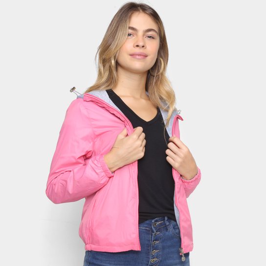 Jaqueta Nylon SeV Dupla Face Forro Moletinho Feminina - Rosa Menor preço em Jaqueta Nylon SeV Dupla Face Forro Moletinho Feminina - Rosa