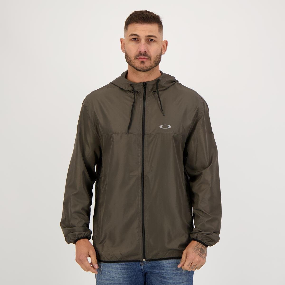 Jaqueta Oakley Corta Vento Cinza Menor preço em Jaqueta Oakley Corta Vento Cinza