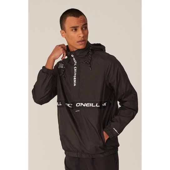Jaqueta O'Neill Corta Vento Fechada Com Capuz Masculino - Preto Menor preço em Jaqueta O'Neill Corta Vento Fechada Com Capuz Masculino - Preto