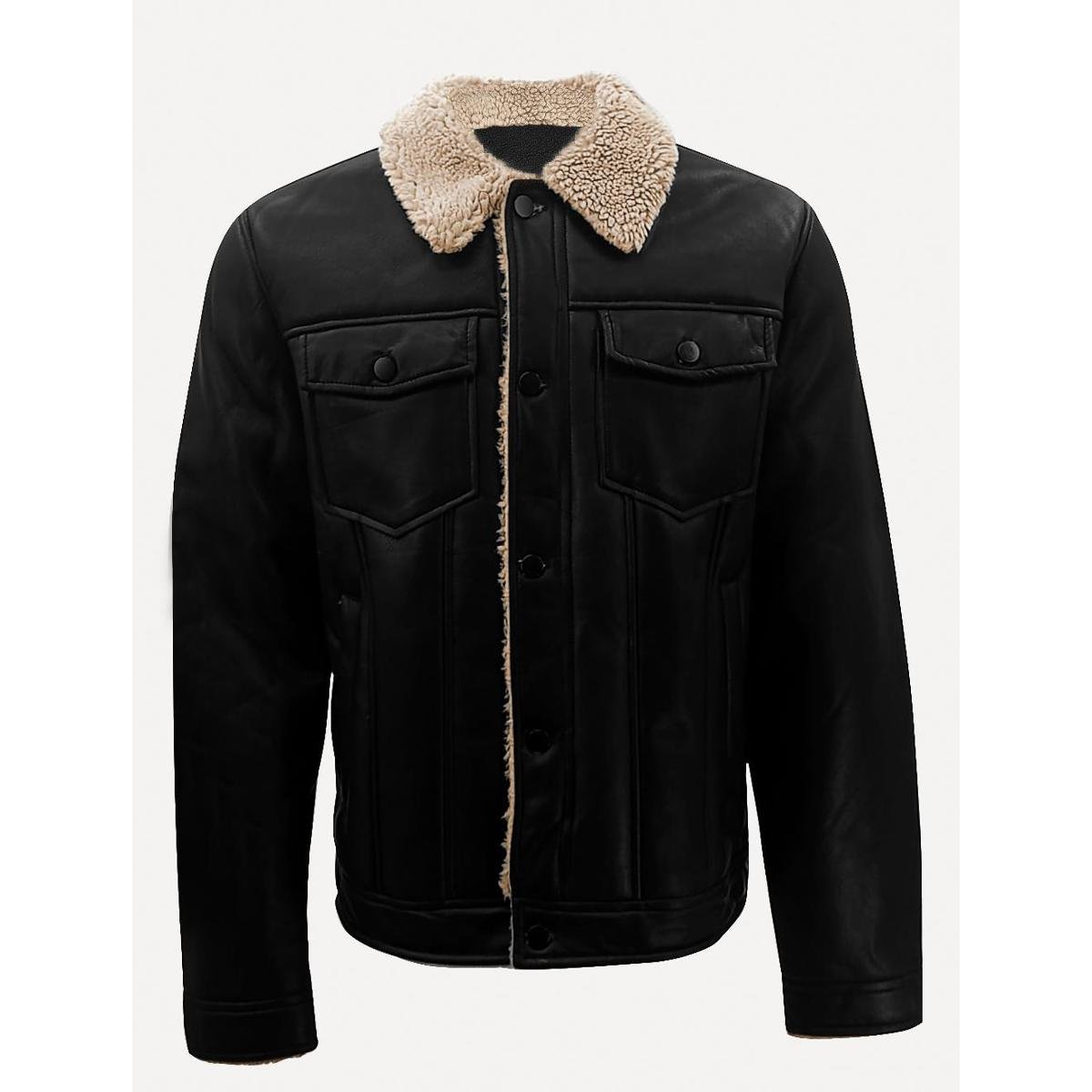 Jaqueta Pacific Blue Masculina Sherpa PU Preta - Preto | Netshoes