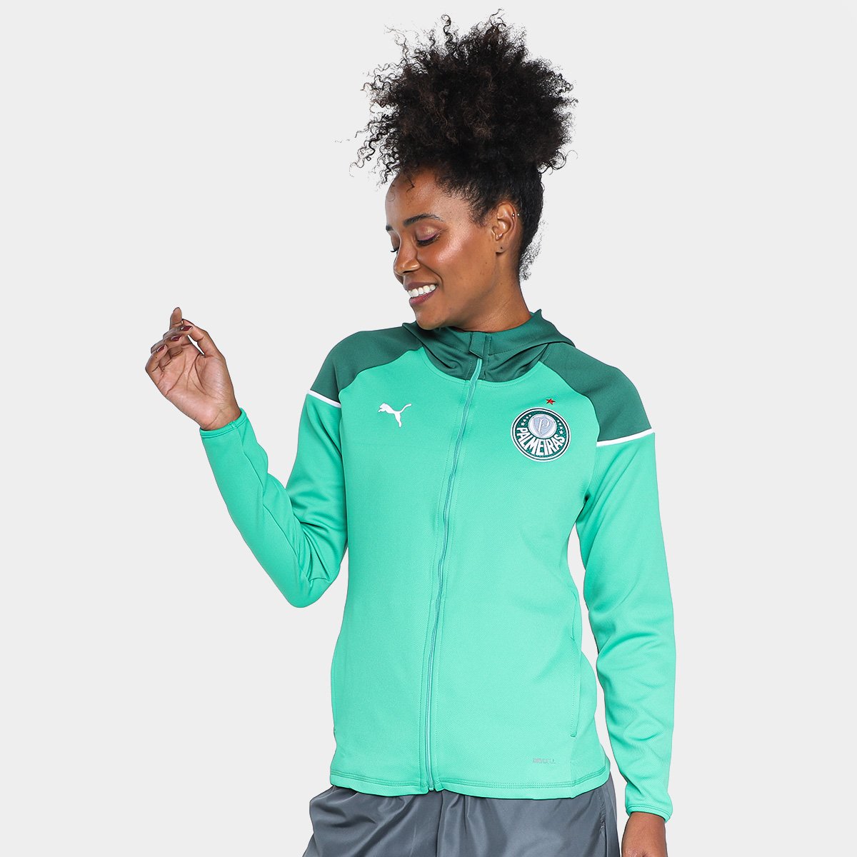 Jaqueta Palmeiras 24/25 Torcedor Puma c/ Capuz Feminina Verde - Main Image