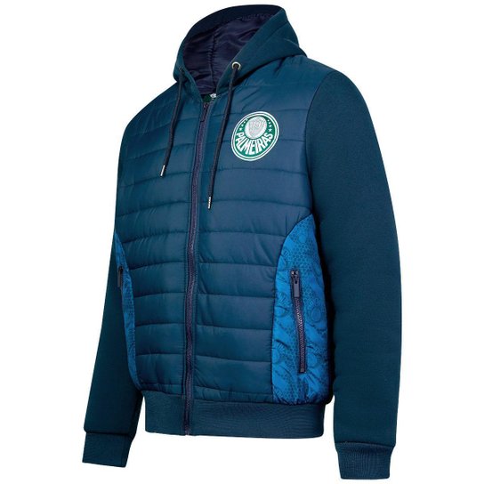 Jaqueta Palmeiras Moletom Shadow Masculina - Azul Escuro Menor preço em Jaqueta Palmeiras Moletom Shadow Masculina - Azul Escuro