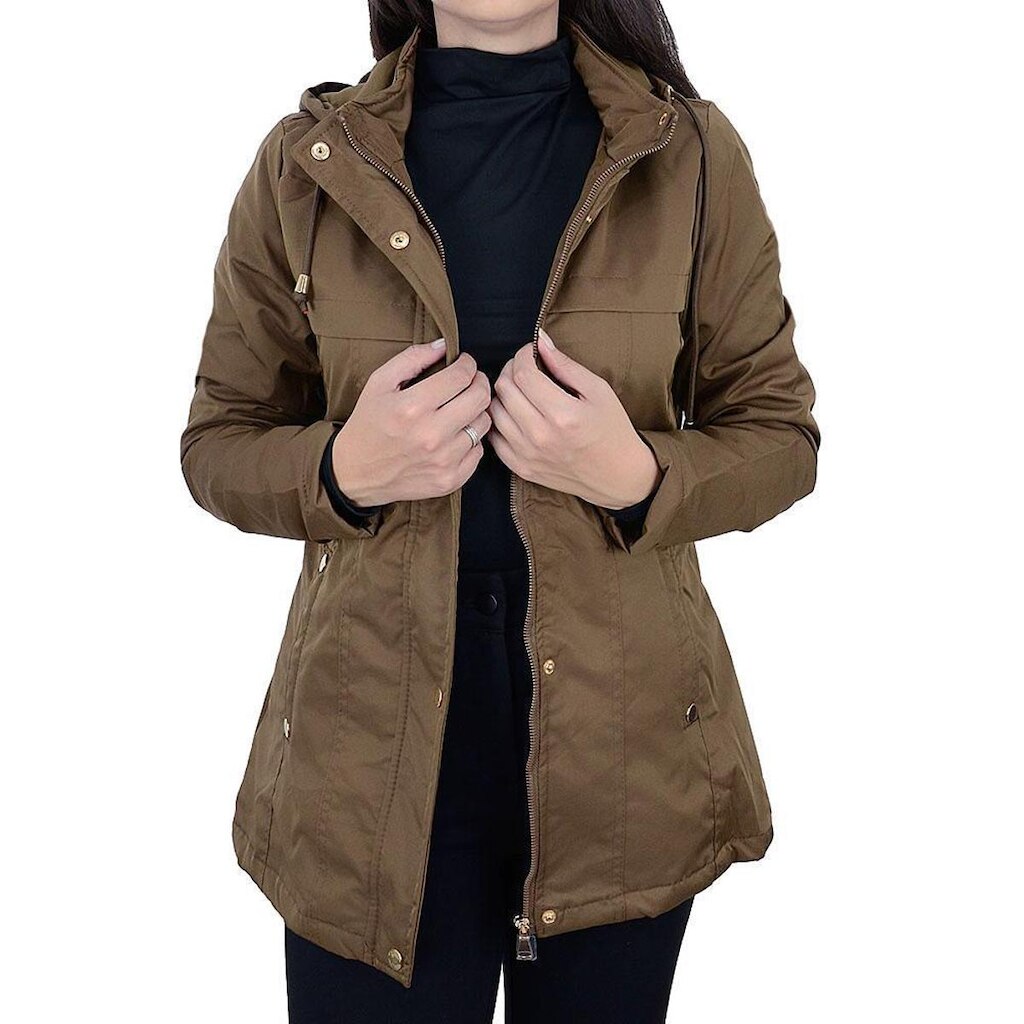 Jaqueta Parka Feminina Facinelli By Mooncity Marrom - 690166
