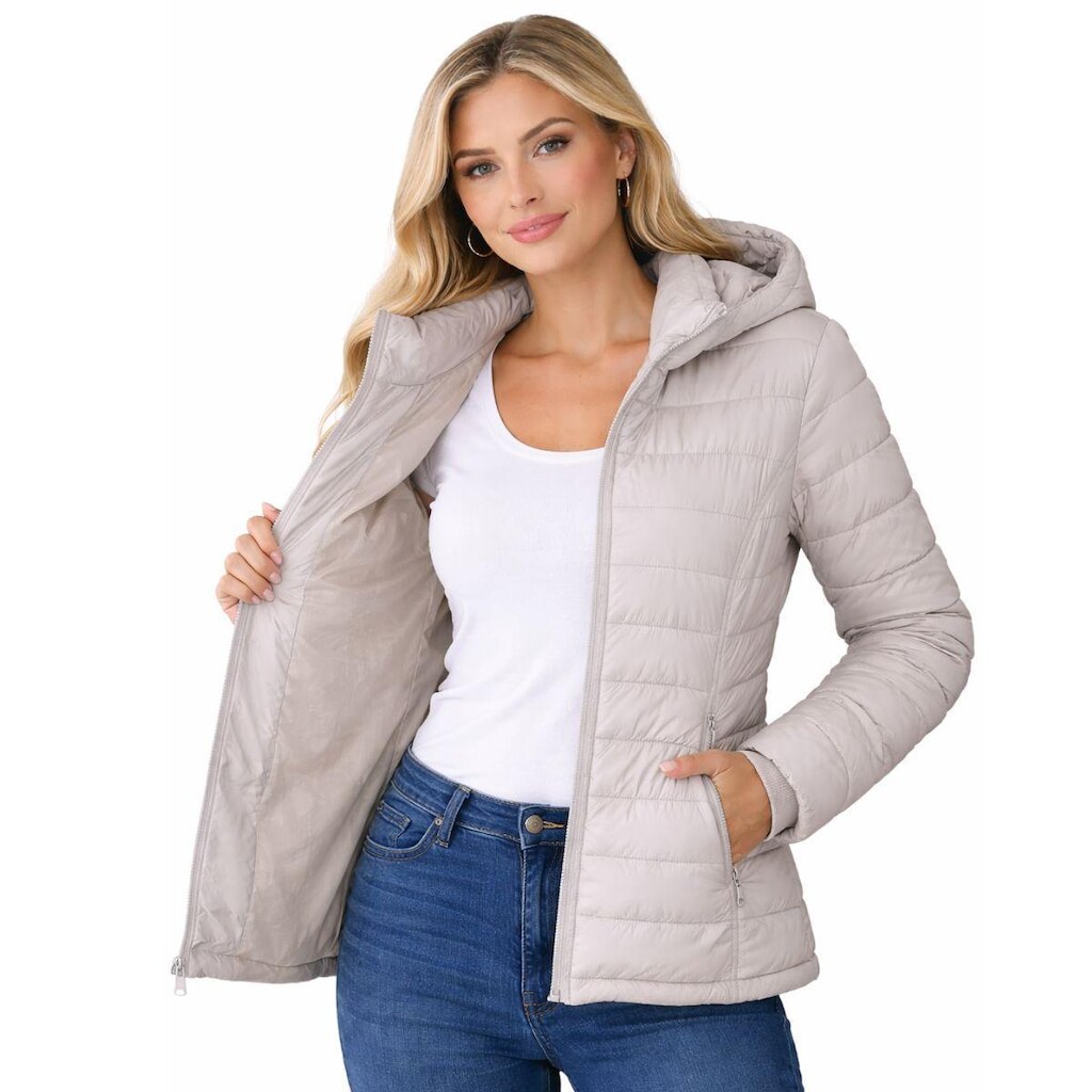 Jaqueta Parka  Puffer Com Capuz Inverno Nylon
