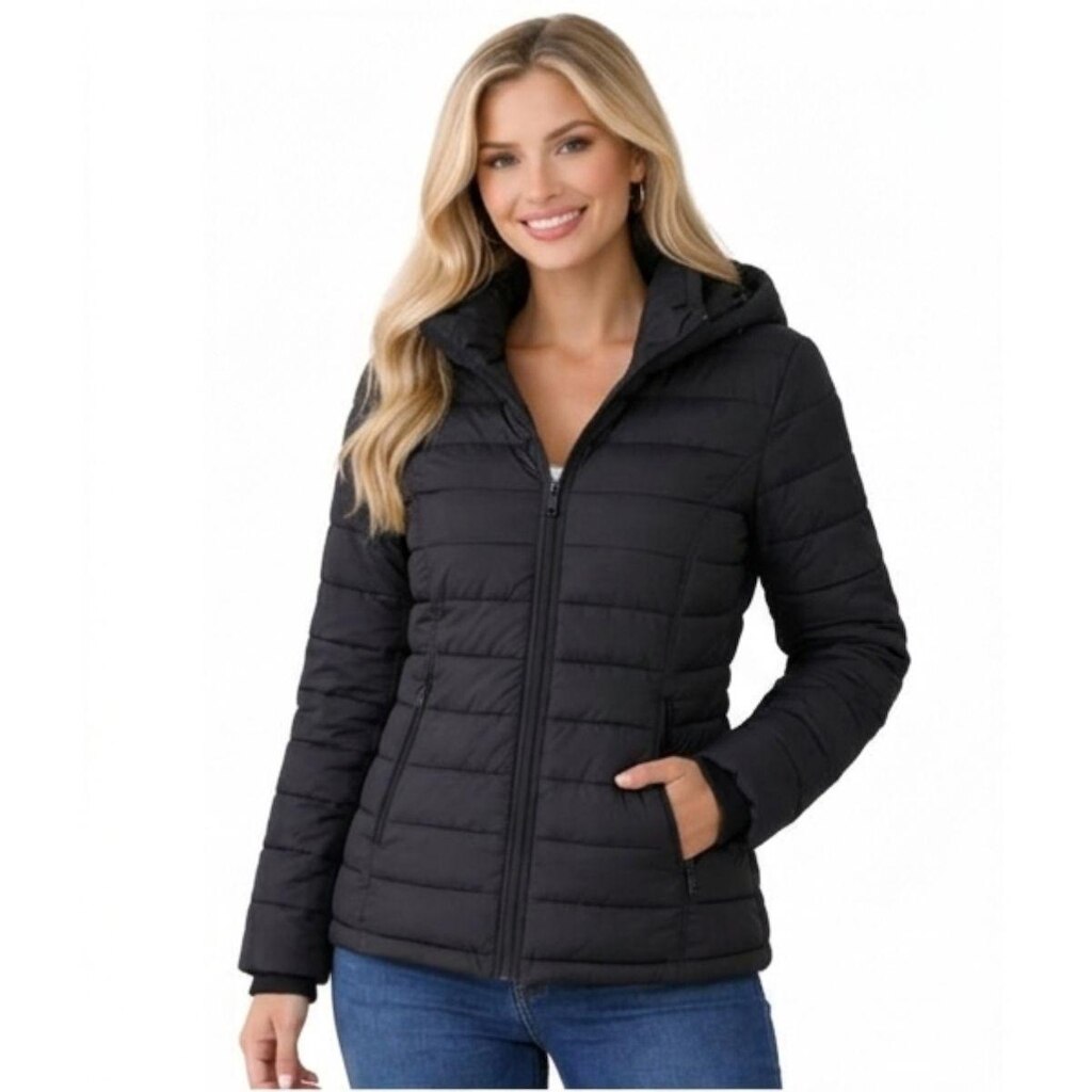 Jaqueta Parka   Puffer Com Capuz Inverno Nylon