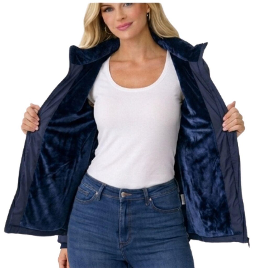 Jaqueta Parka   Puffer Com Capuz Inverno Nylon