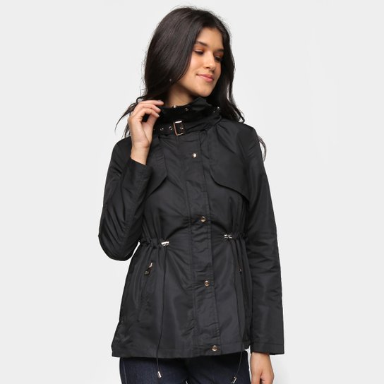 Jaqueta Parka SeV Com Capuz Feminina - Preto Menor preço em Jaqueta Parka SeV Com Capuz Feminina - Preto