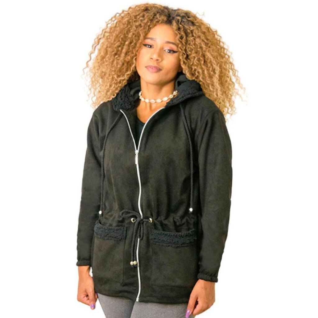 Jaqueta Parka Suede Feminina Catwalk