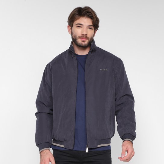 Jaqueta Pierre Cardin Suede Gola Alta Masculina - Marinho Menor preço em Jaqueta Pierre Cardin Suede Gola Alta Masculina - Marinho