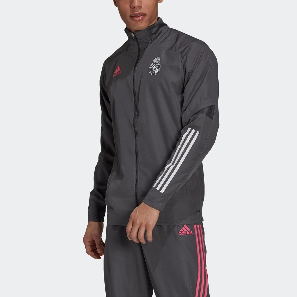 adidas Real Madrid ジャケット グレー L Jaqueta Pré-Jogo Real Madrid Adidas - Cinza | Netshoes