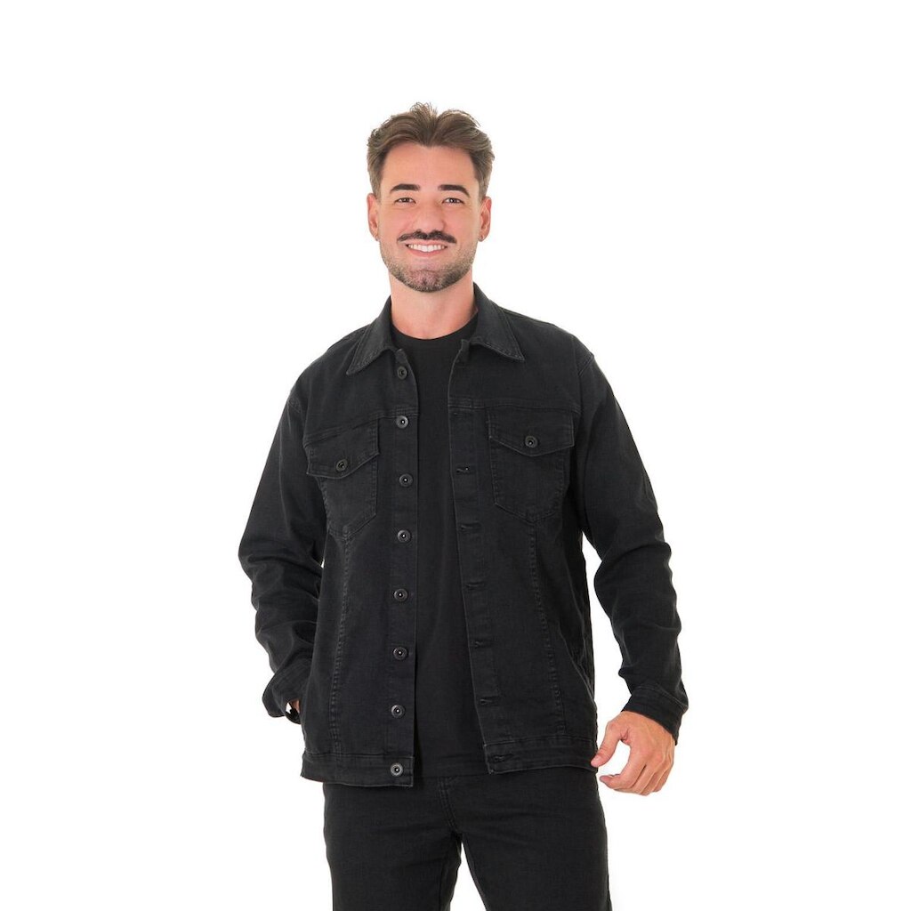 Jaqueta Preta Masculina Arauto Slim