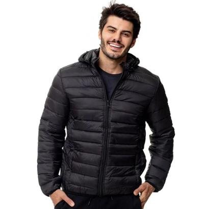 Jaqueta Puffer Acolchoada Masculina Industrie Com Capuz Removível