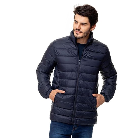 Jaqueta Puffer Acolchoada Masculina Sem Capuz Marinho Emporio Alex - Azul Menor preço em Jaqueta Puffer Acolchoada Masculina Sem Capuz Marinho Emporio Alex - Azul