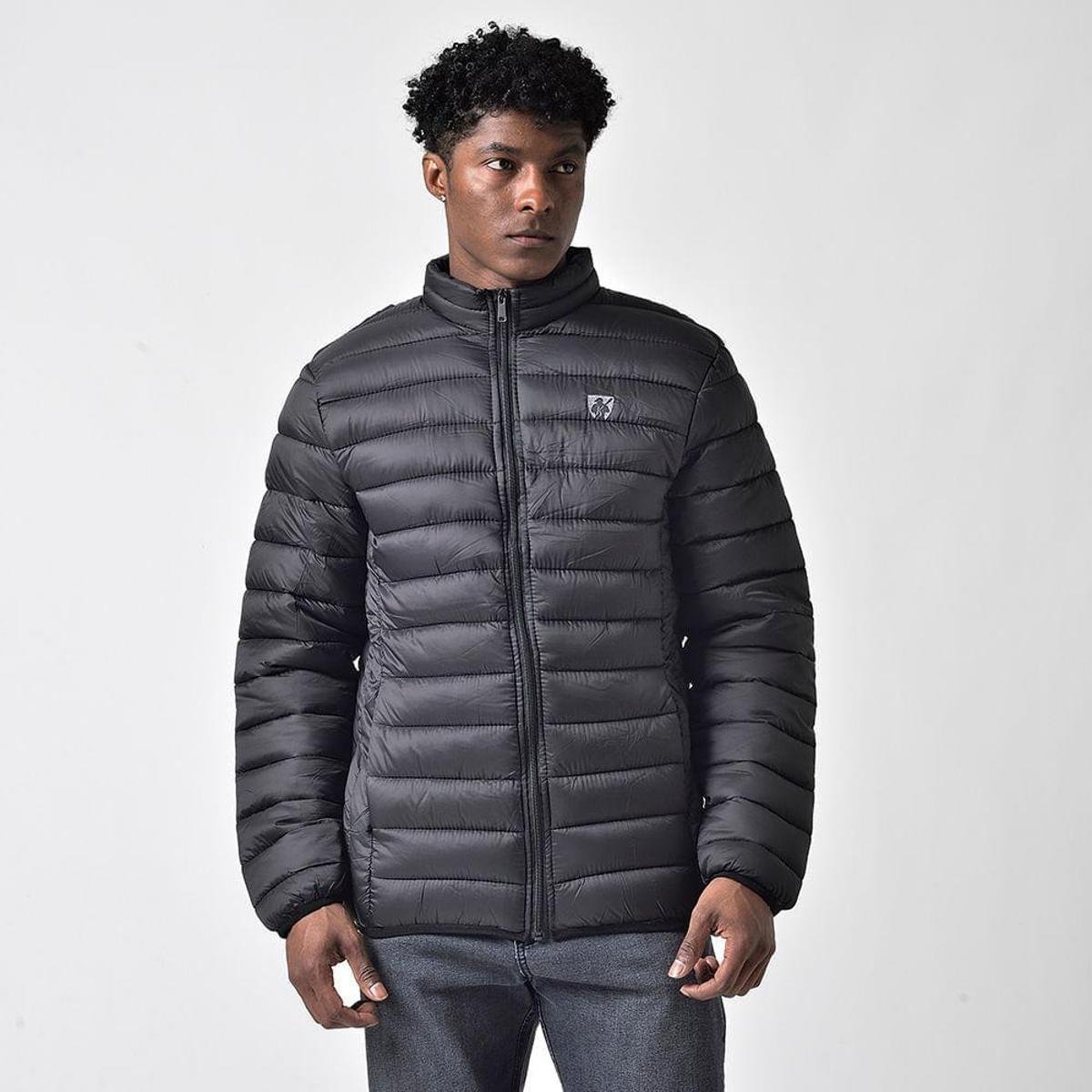 Jaqueta Puffer Acolchoada Masculina Sem Capuz Preto Emporio Alex Menor preço em Jaqueta Puffer Acolchoada Masculina Sem Capuz Preto Emporio Alex