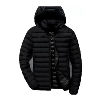 Jaqueta Puffer Becker Nylon com Bolsos e Capuz Masculino